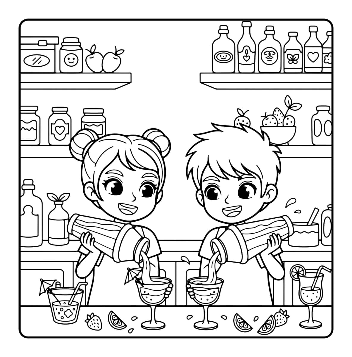 Couple Goals Coloring Book interior line art 4