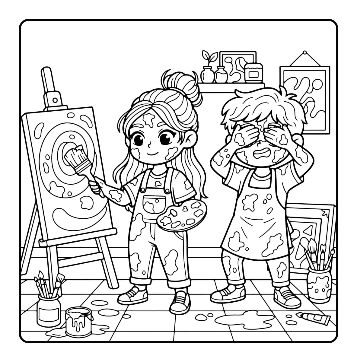 Couple Goals Coloring Book interior line art 6