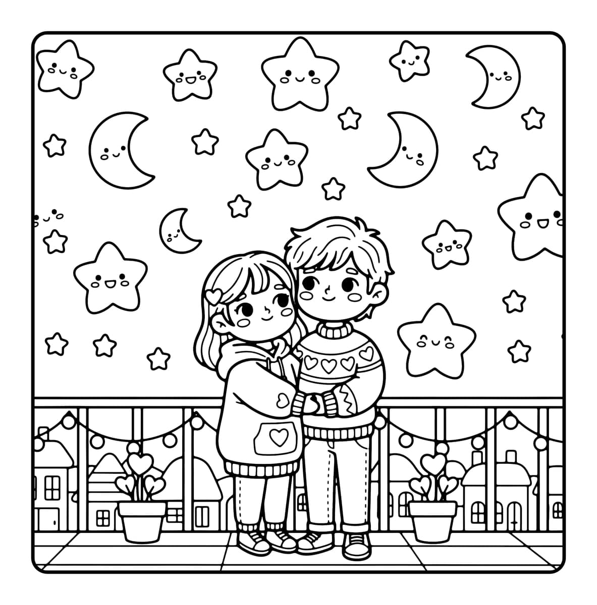 Cozy Moments Coloring Book interior line art 1