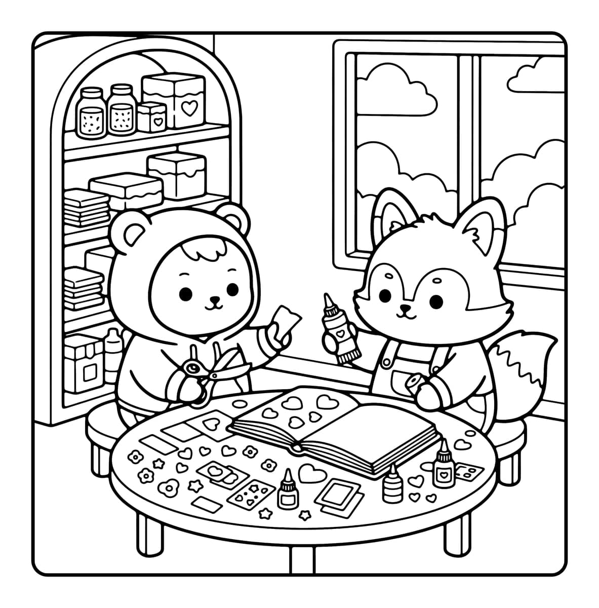 Cozy Moments Coloring Book interior line art 2