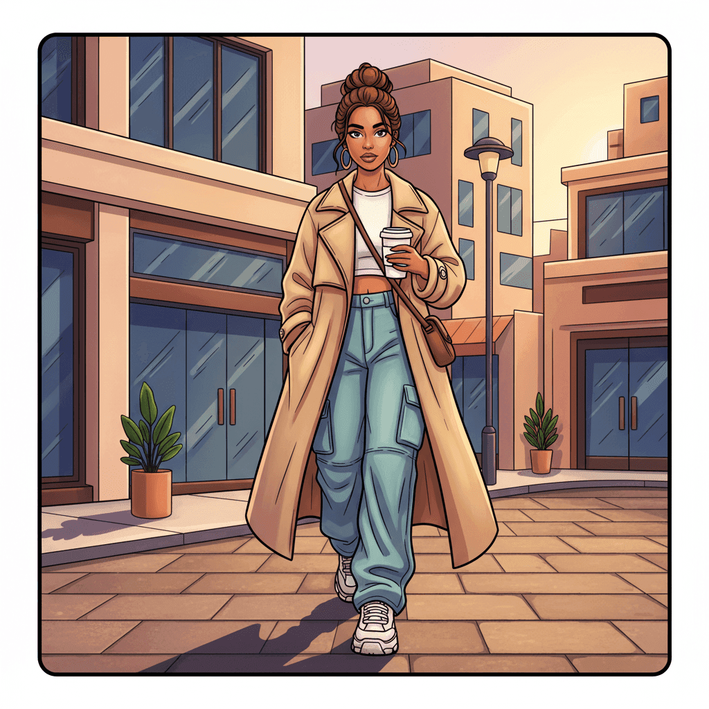 Fashion Vibes Coloring Book colored sample 2