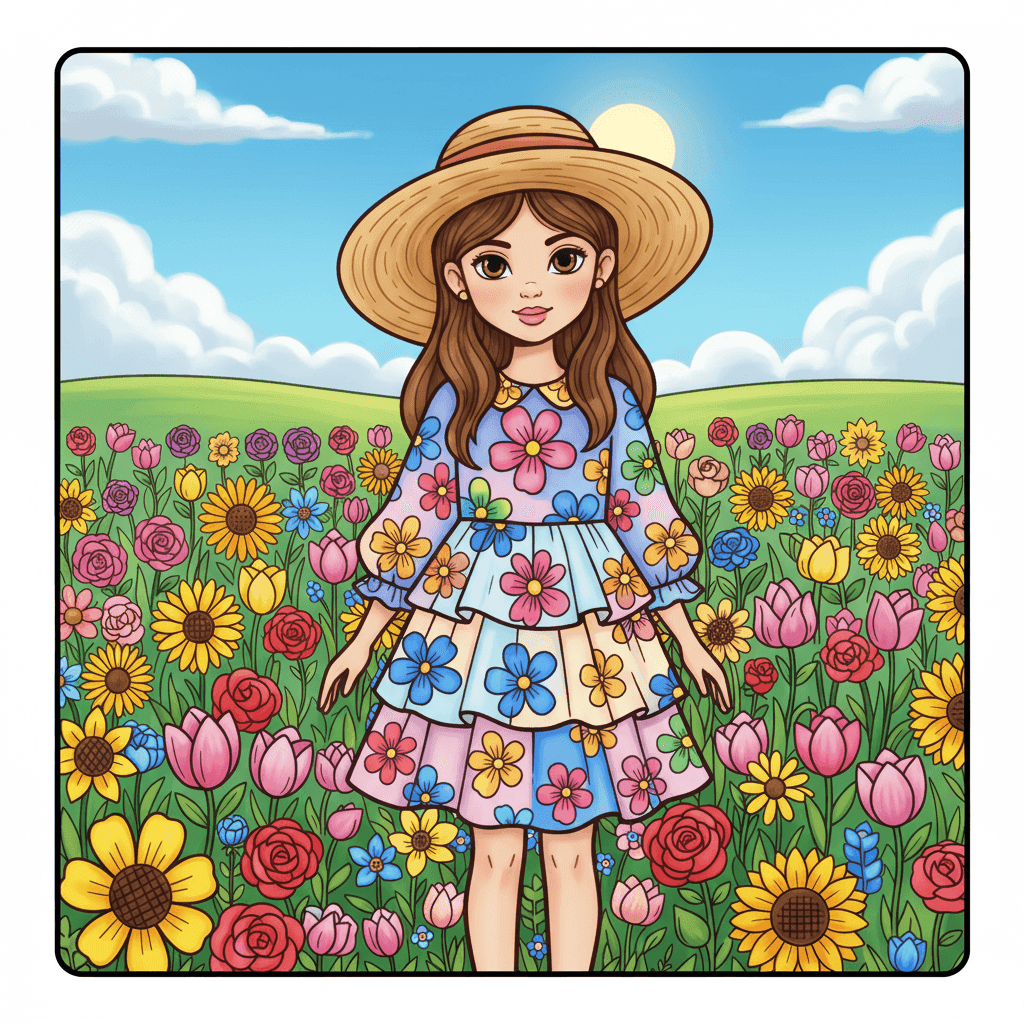 Fashion Vibes Coloring Book colored sample 3