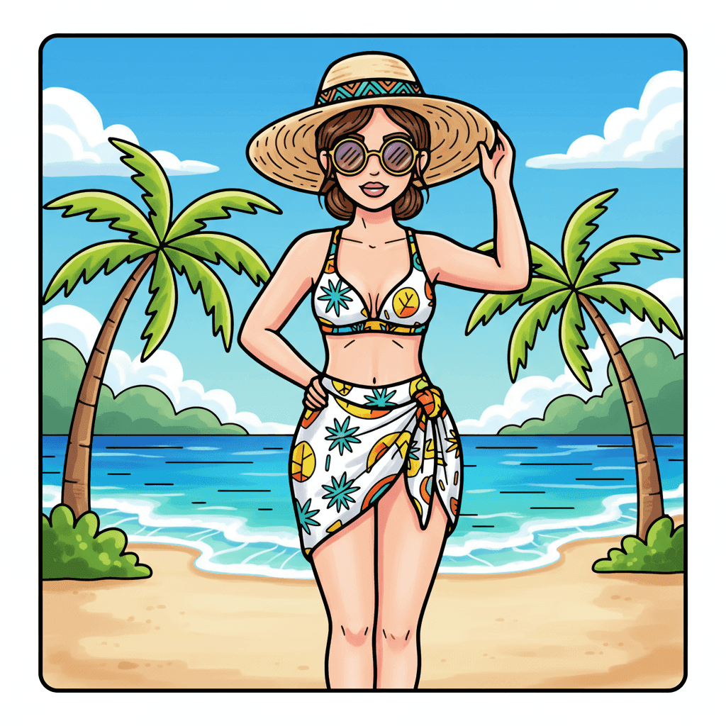 Fashion Vibes Coloring Book colored sample 4