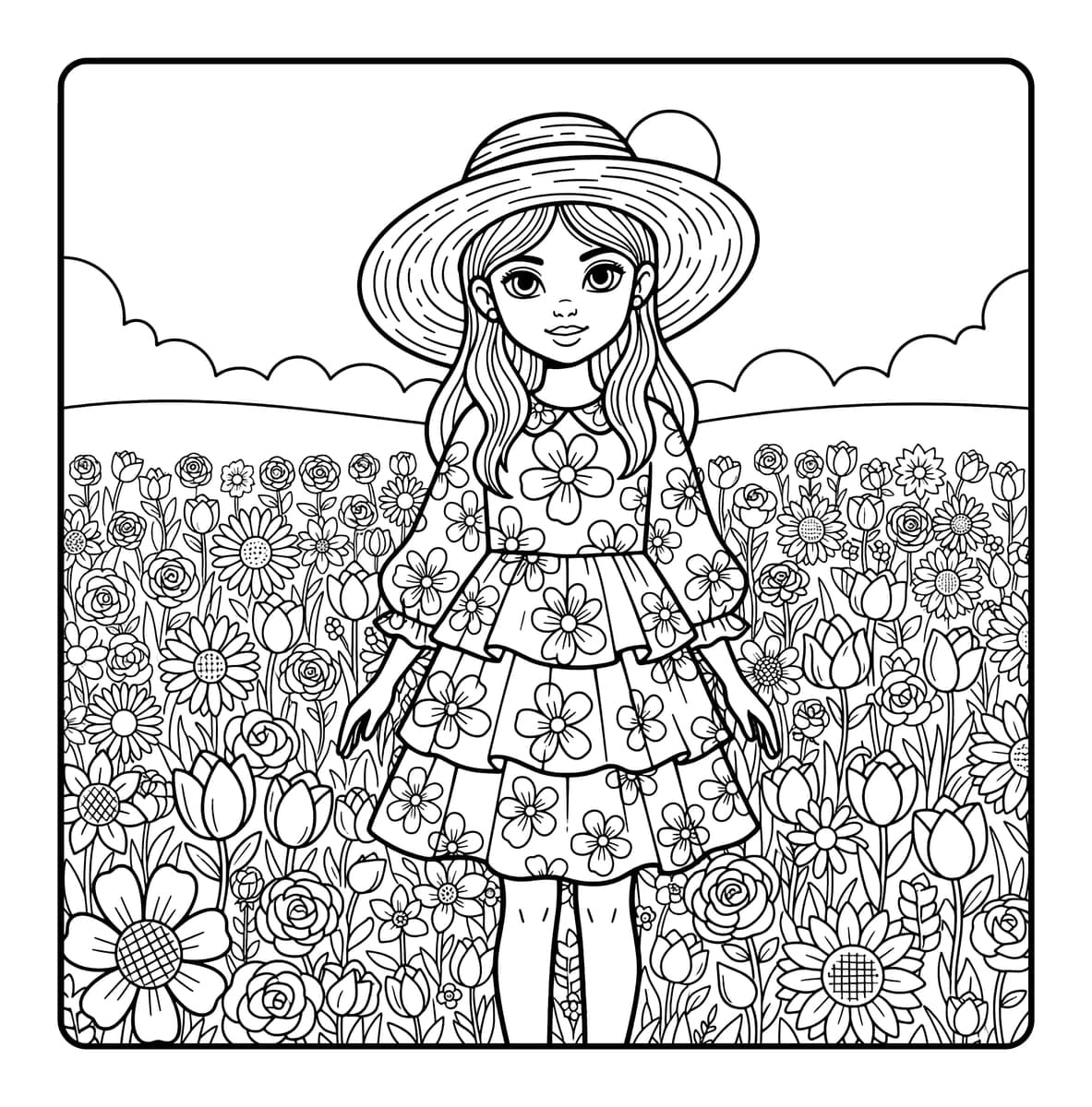 Fashion Vibes Coloring Book interior line art 3