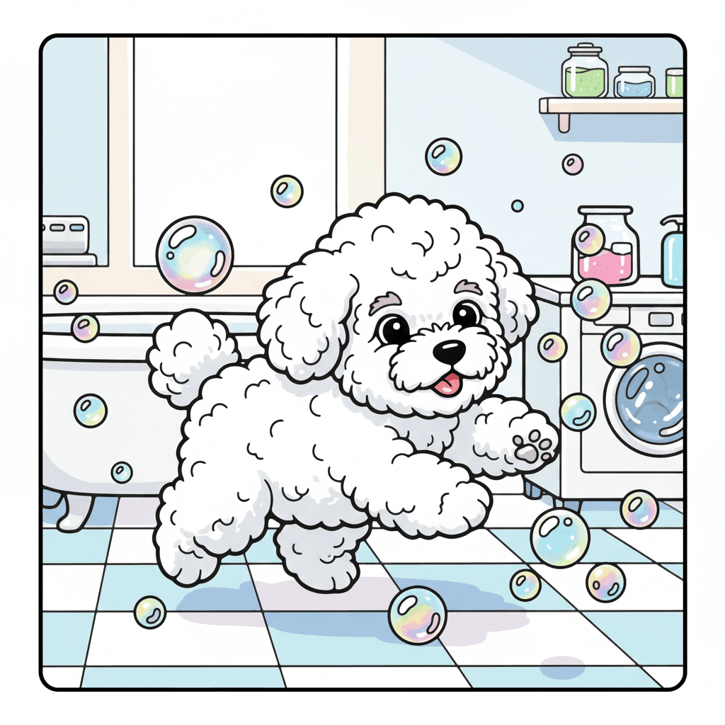 Fluffy Moments Coloring Book colored sample 7