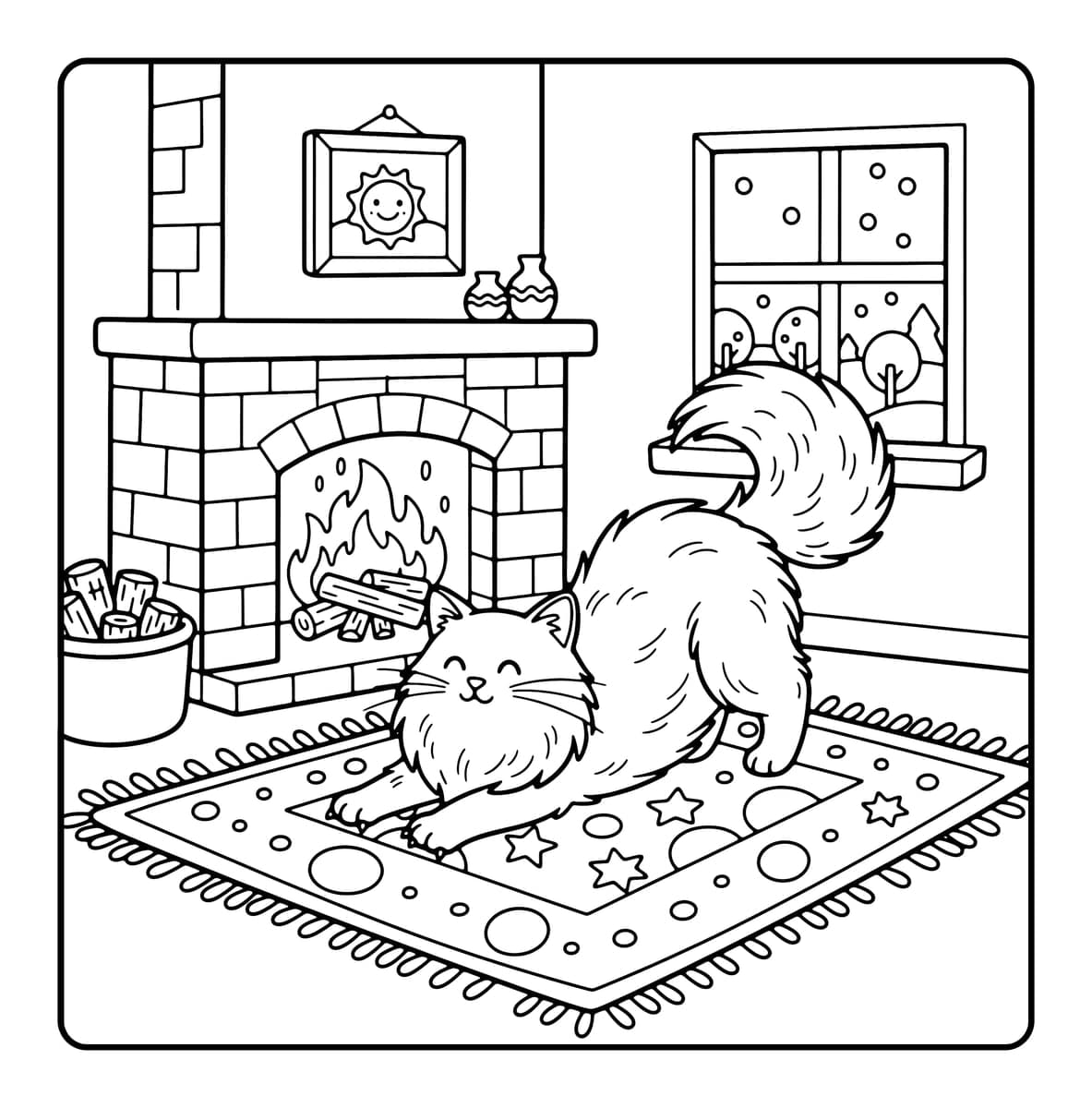 Fluffy Moments Coloring Book interior line art 5