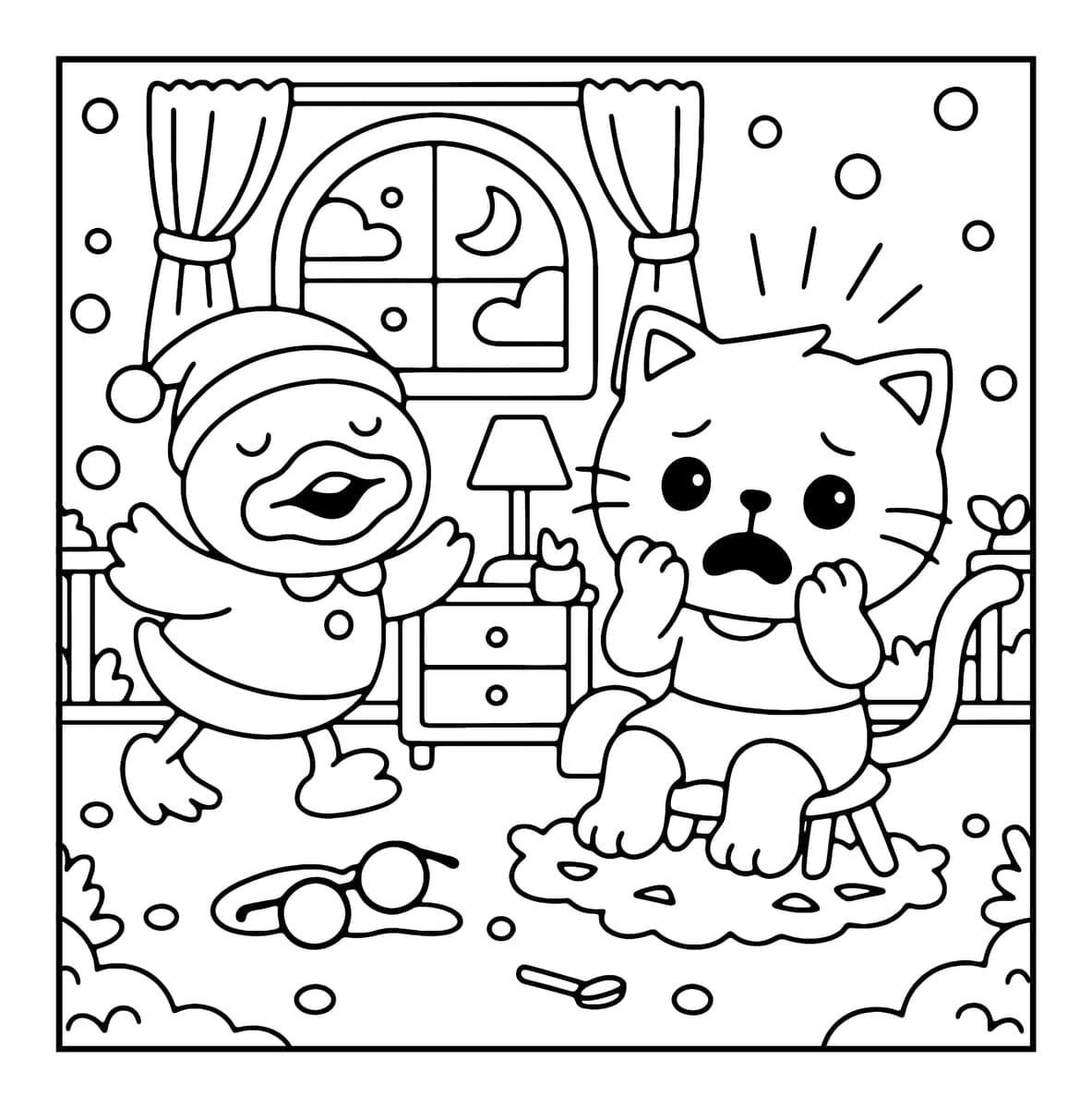 Funny Days Coloring Book interior line art 1
