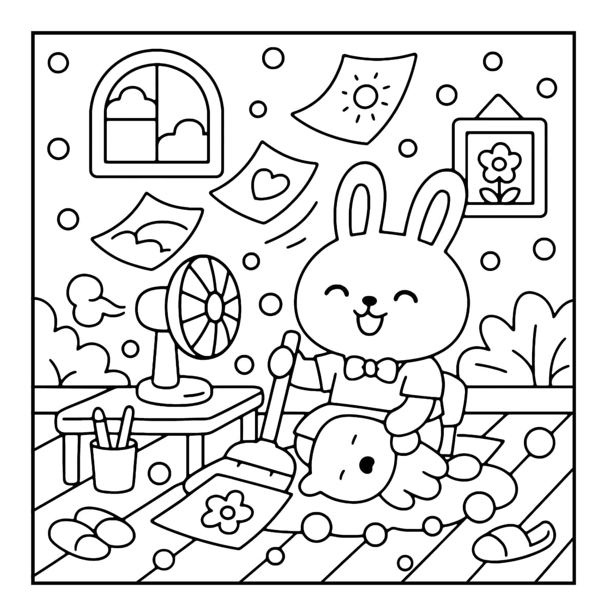 Funny Days Coloring Book interior line art 2
