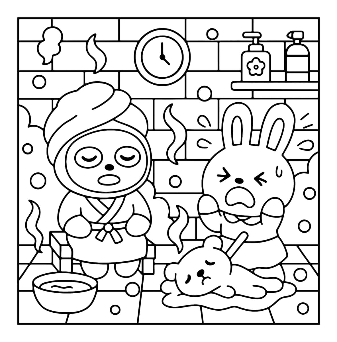 Funny Days Coloring Book interior line art 3