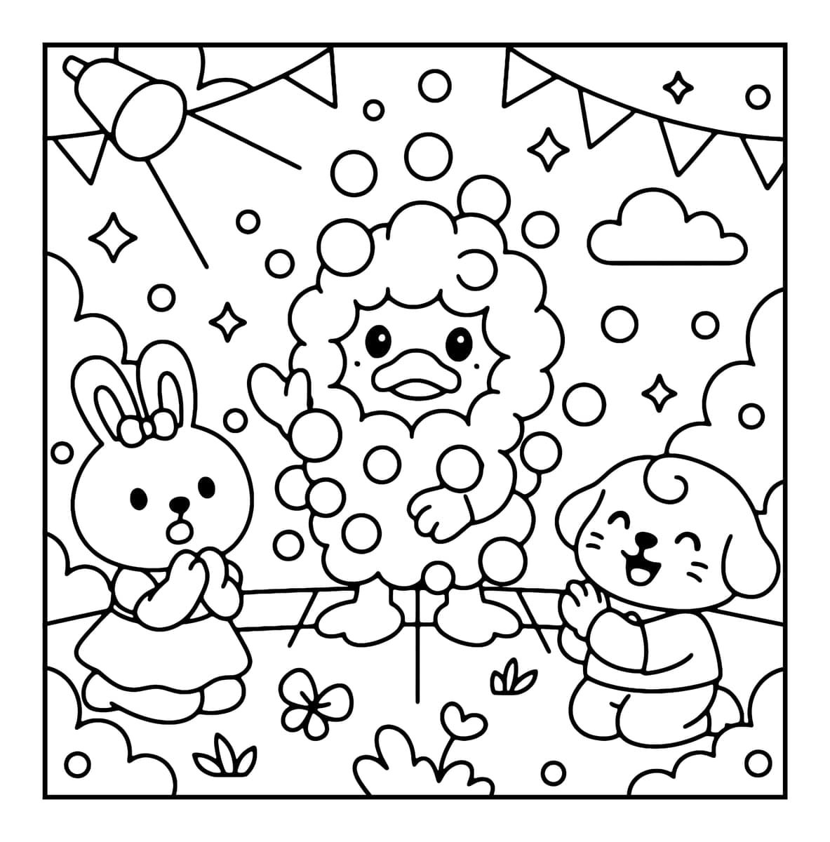 Funny Days Coloring Book interior line art 7