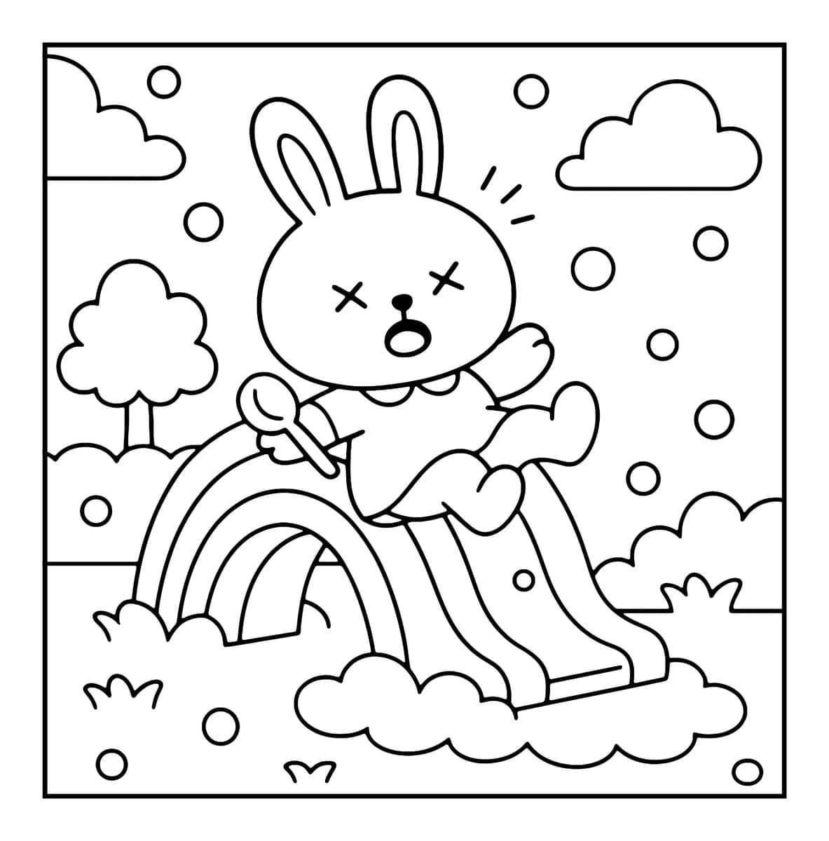 Funny Days Coloring Book interior line art 8
