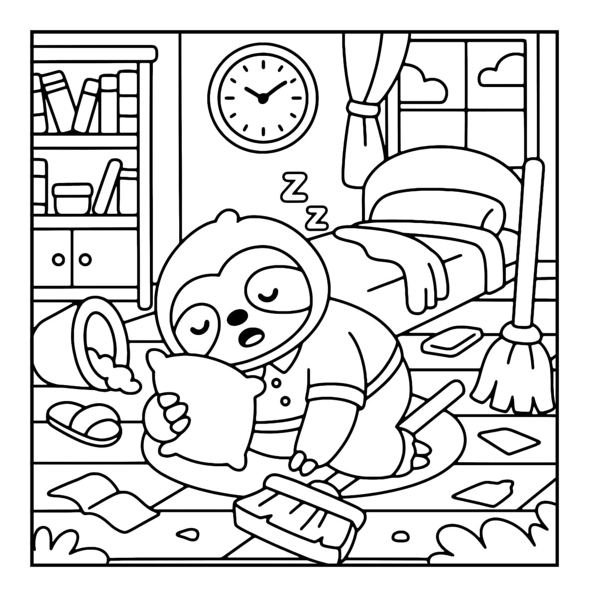 Funny Days Coloring Book interior line art 9