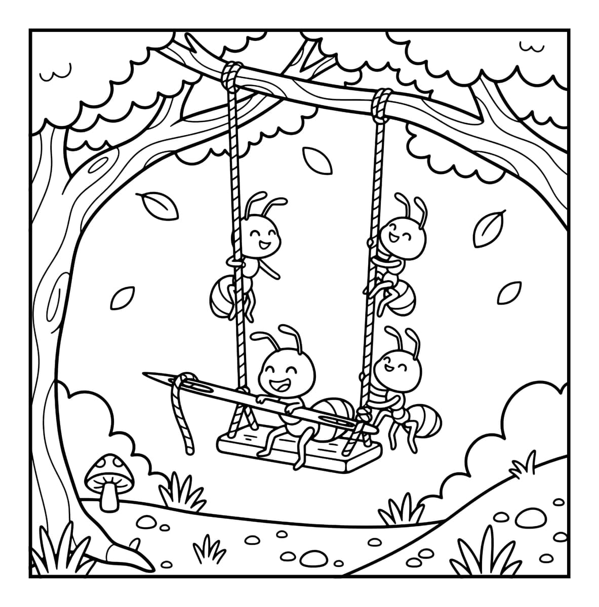 Little World Coloring Book interior line art 10