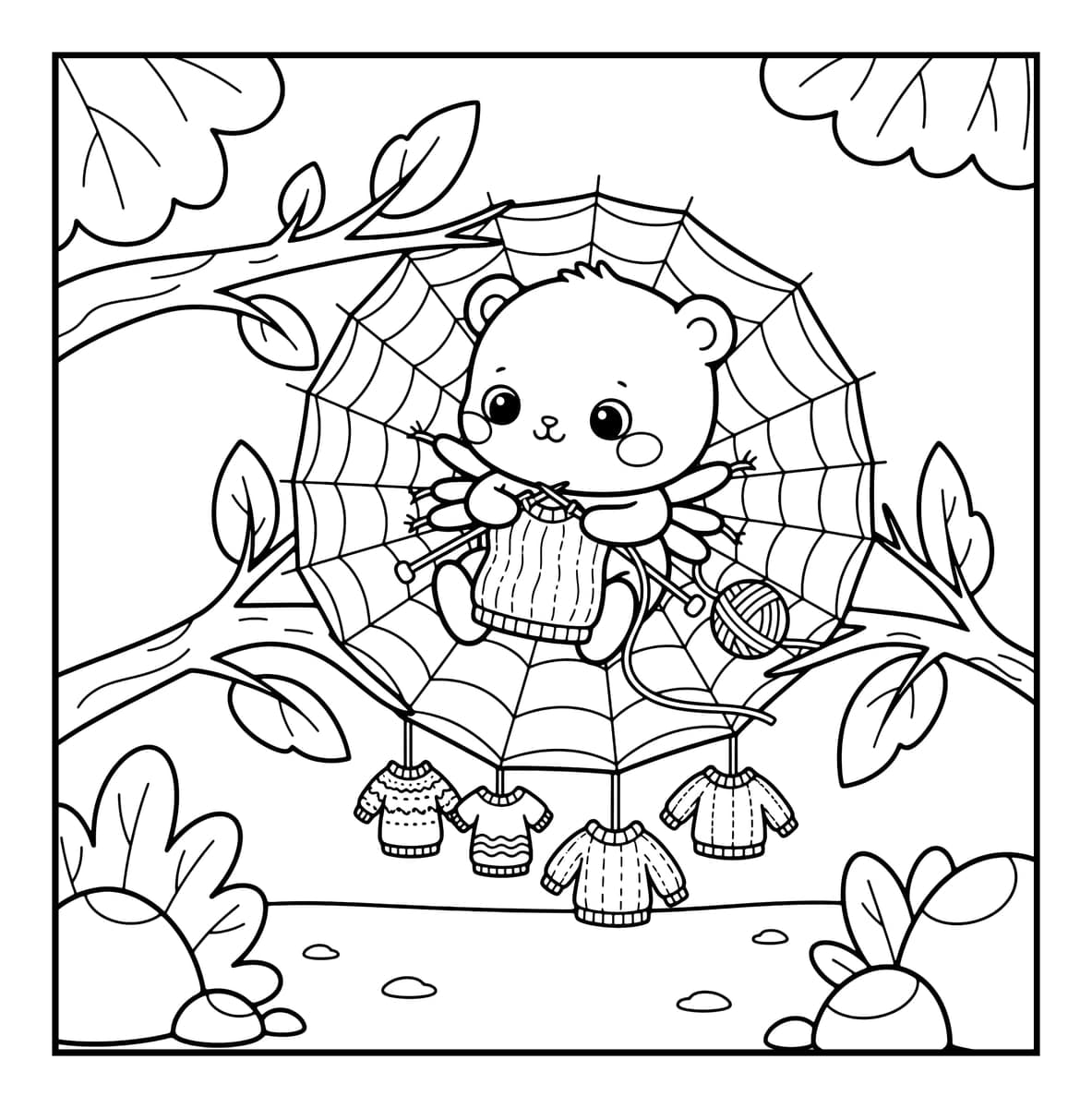 Little World Coloring Book interior line art 11