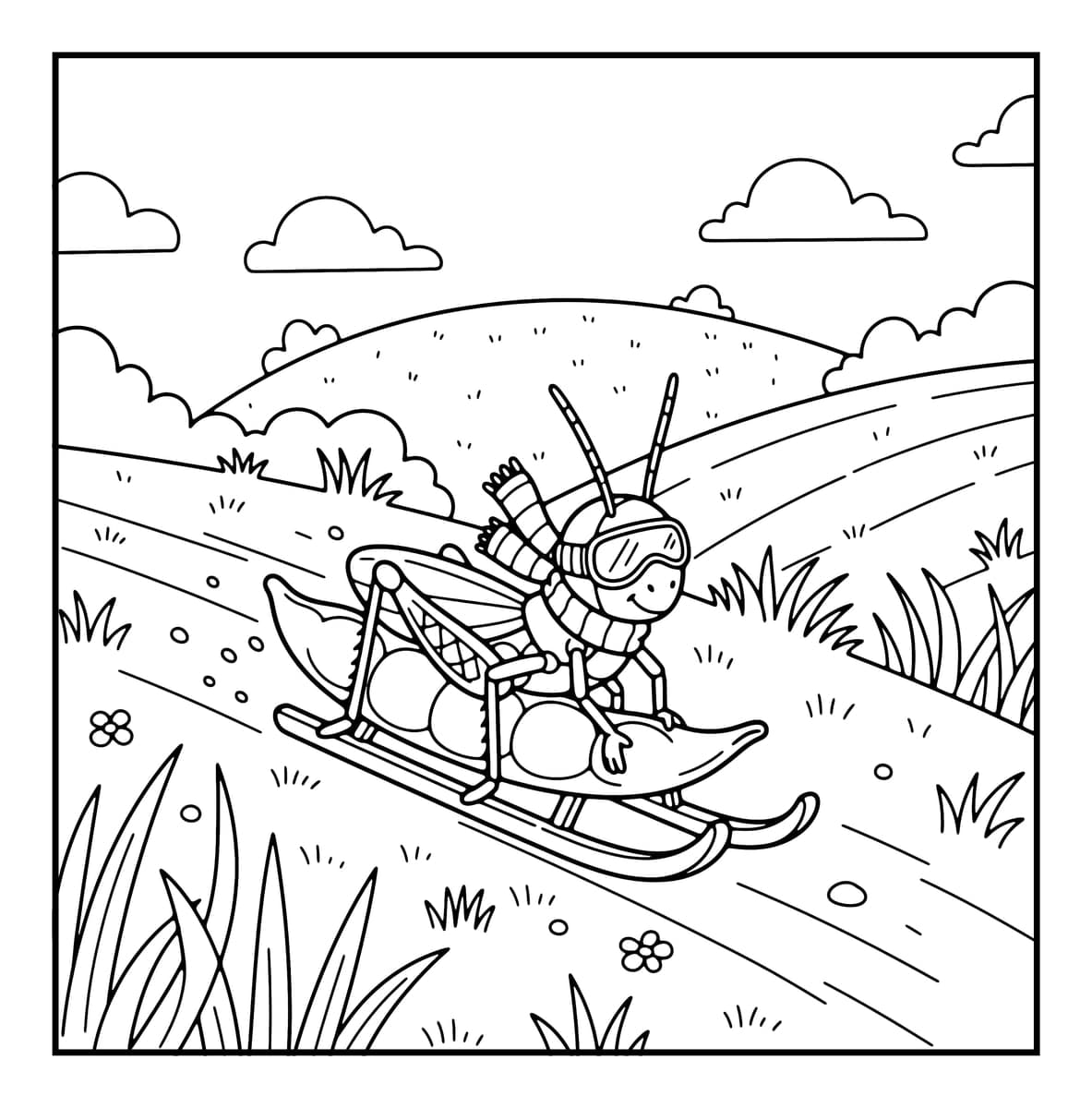 Little World Coloring Book interior line art 2