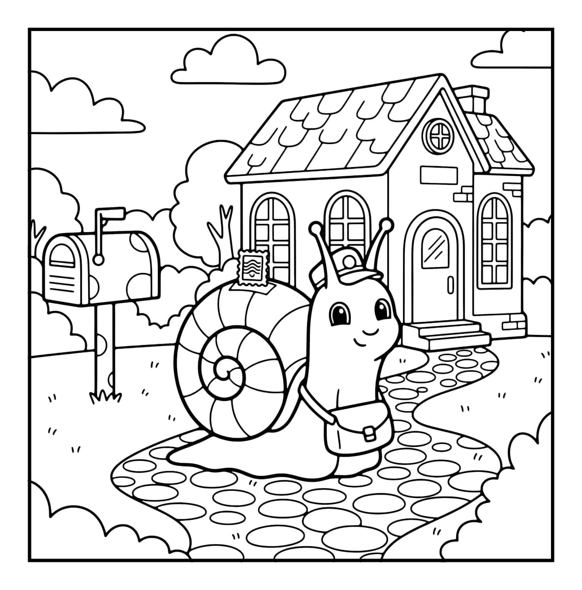 Little World Coloring Book interior line art 4