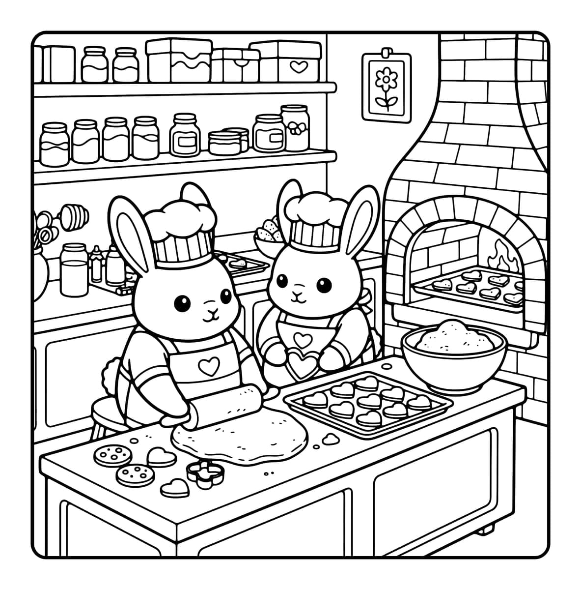 Love Day Coloring Book interior line art 3