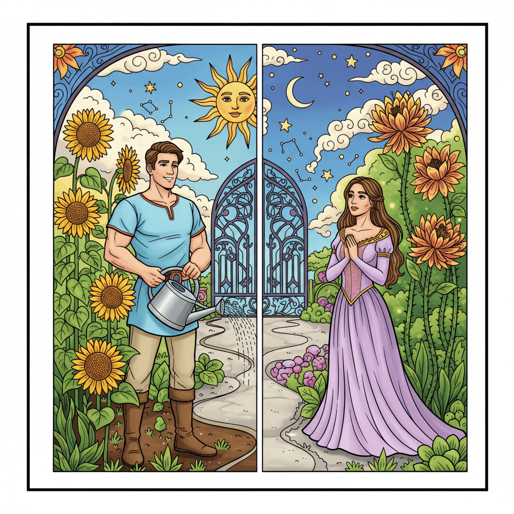 Miles Apart Love Fantasy Coloring Book colored sample 2