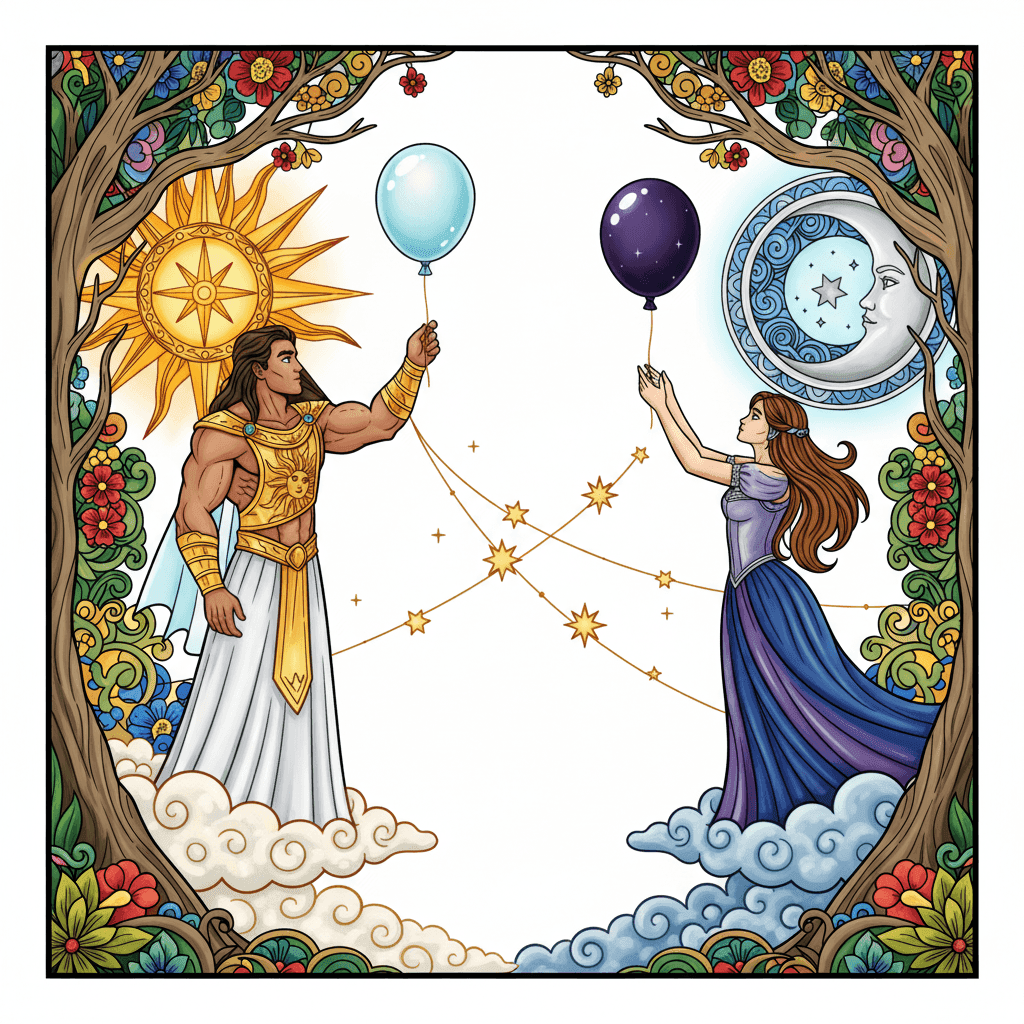Miles Apart Love Fantasy Coloring Book colored sample 3