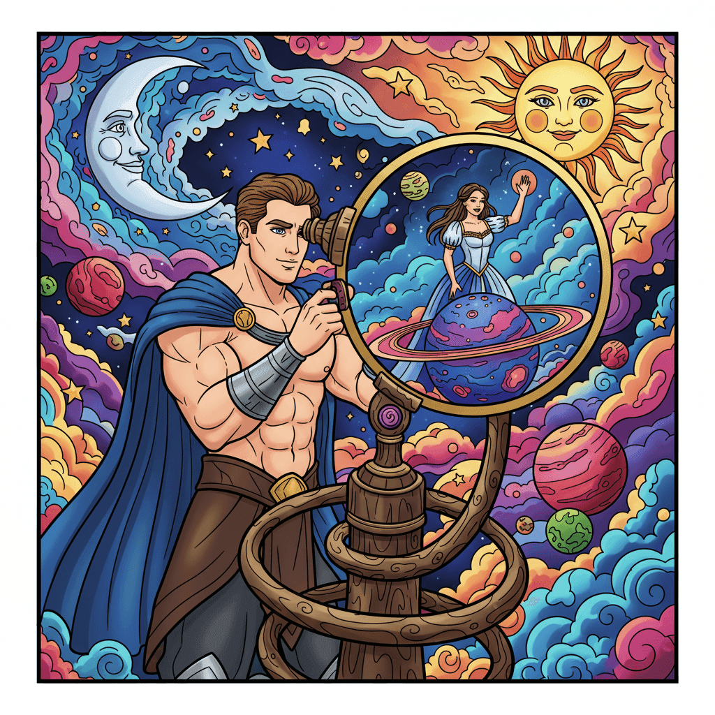 Miles Apart Love Fantasy Coloring Book colored sample 4