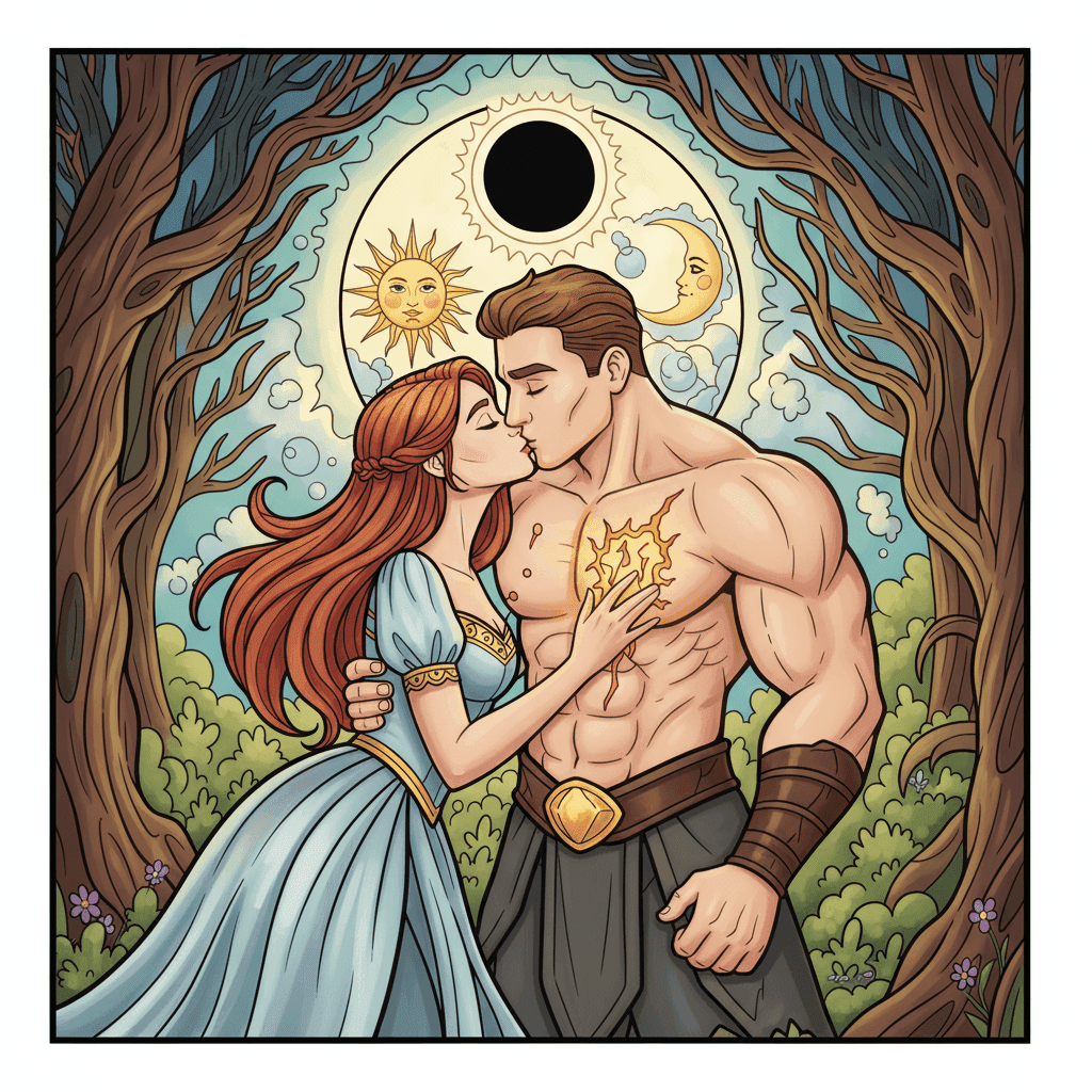 Miles Apart Love Fantasy Coloring Book colored sample 5