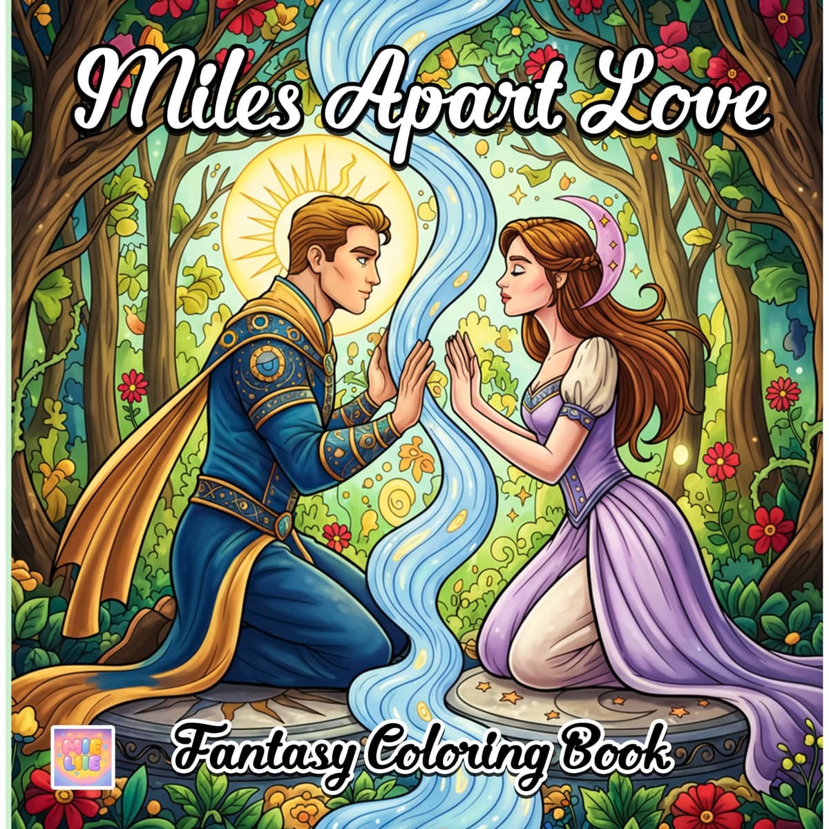 Miles Apart Love Fantasy Coloring Book cover