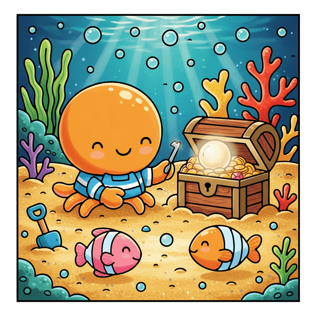 Ocean Cuties Coloring Book colored sample 2