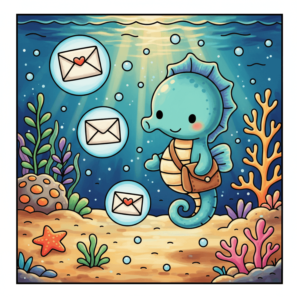 Ocean Cuties Coloring Book colored sample 3