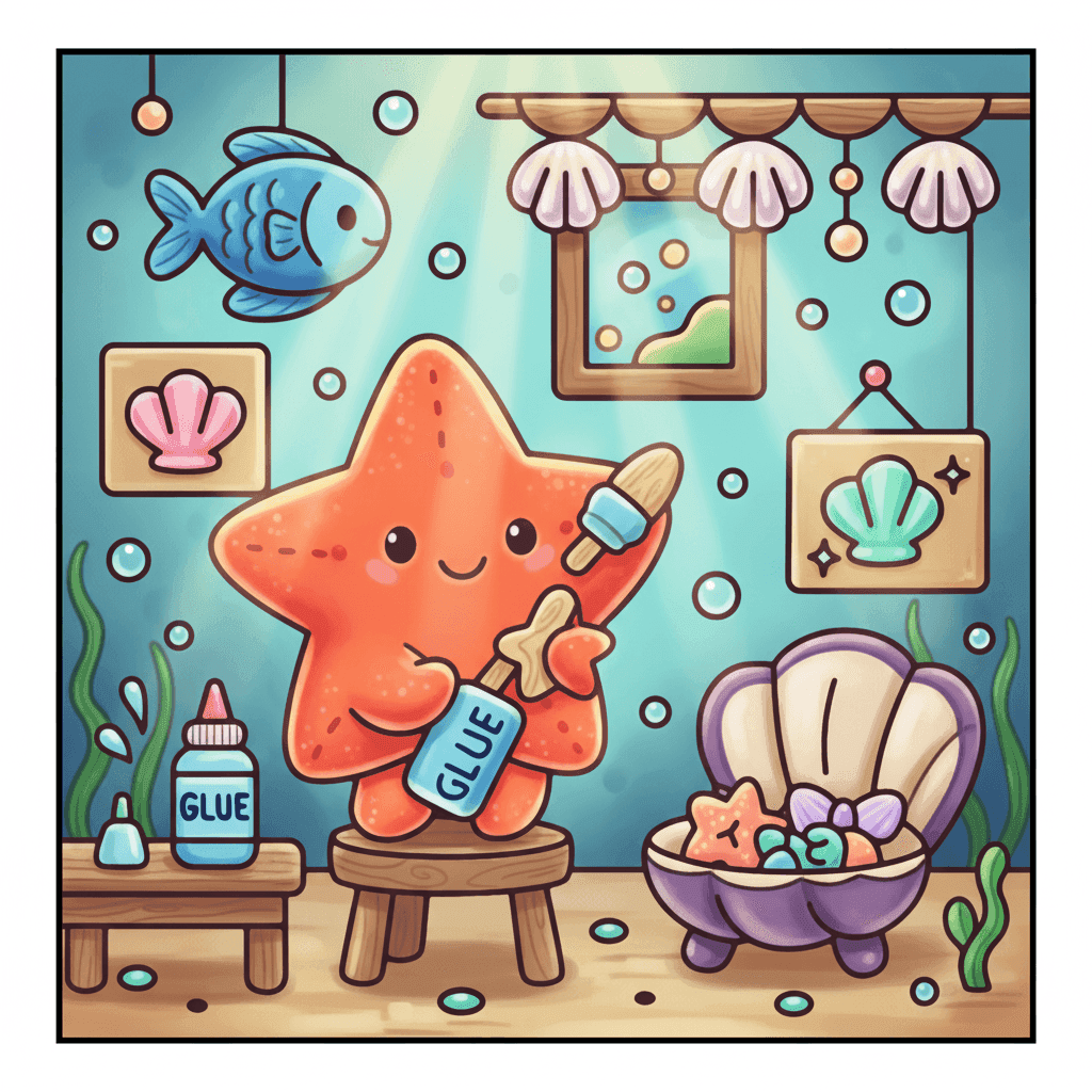 Ocean Cuties Coloring Book colored sample 4
