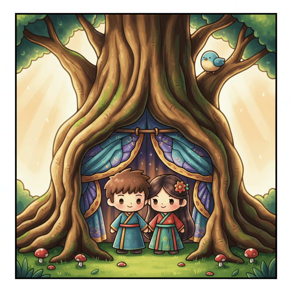 Tiny Couple Chibi Coloring Book colored sample 4