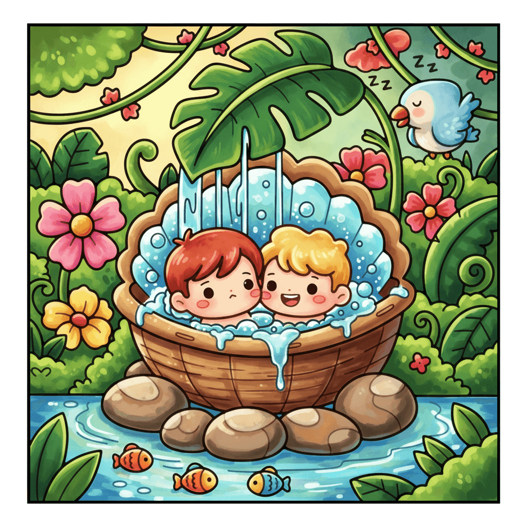 Tiny Couple Chibi Coloring Book colored sample 5