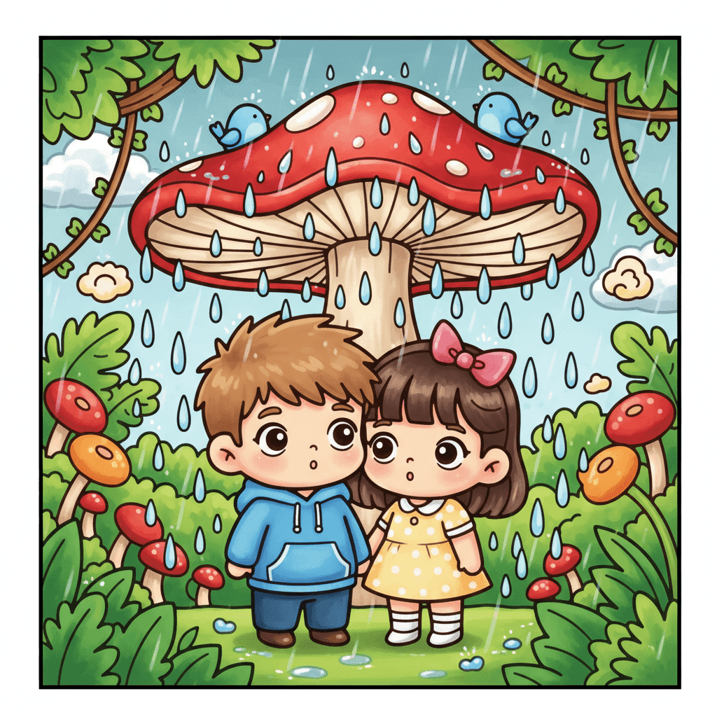 Tiny Couple Chibi Coloring Book colored sample 7