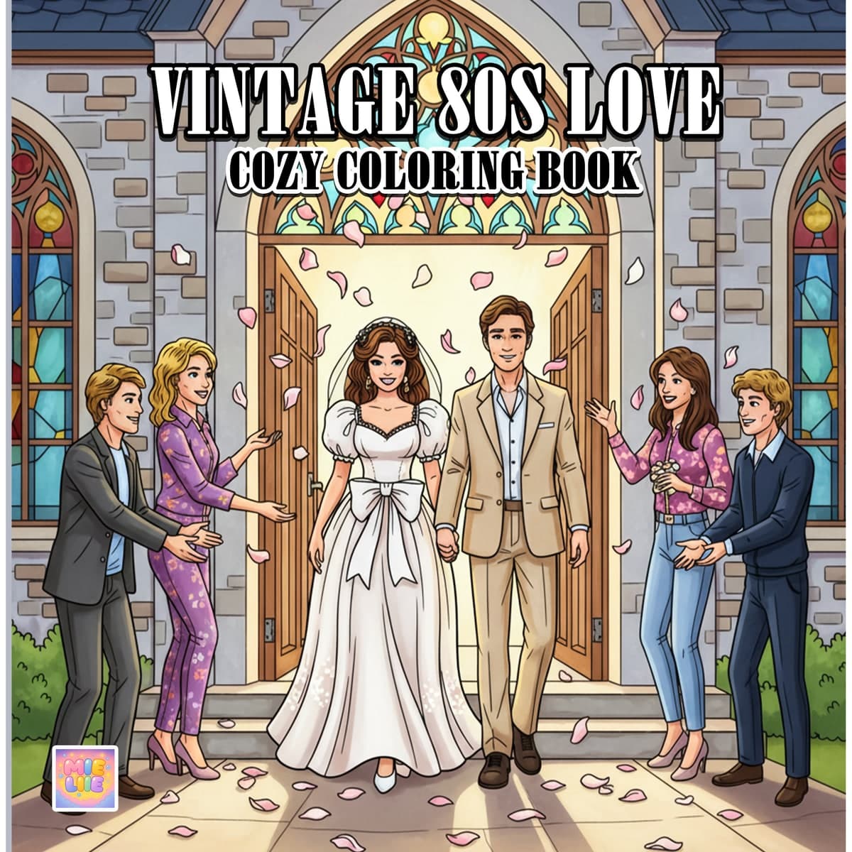 Vintage 80s Love Coloring Book cover