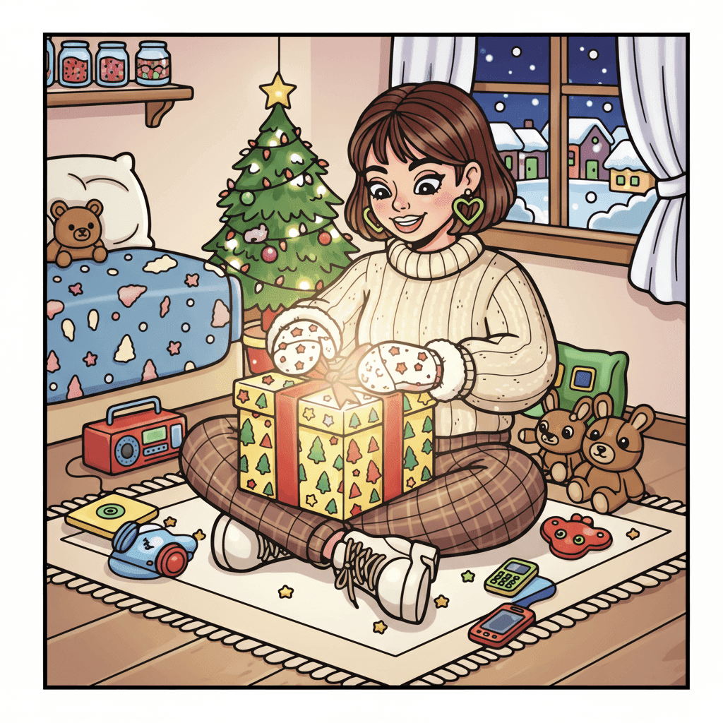 Y2K Holiday Vibes Coloring Book colored sample 2