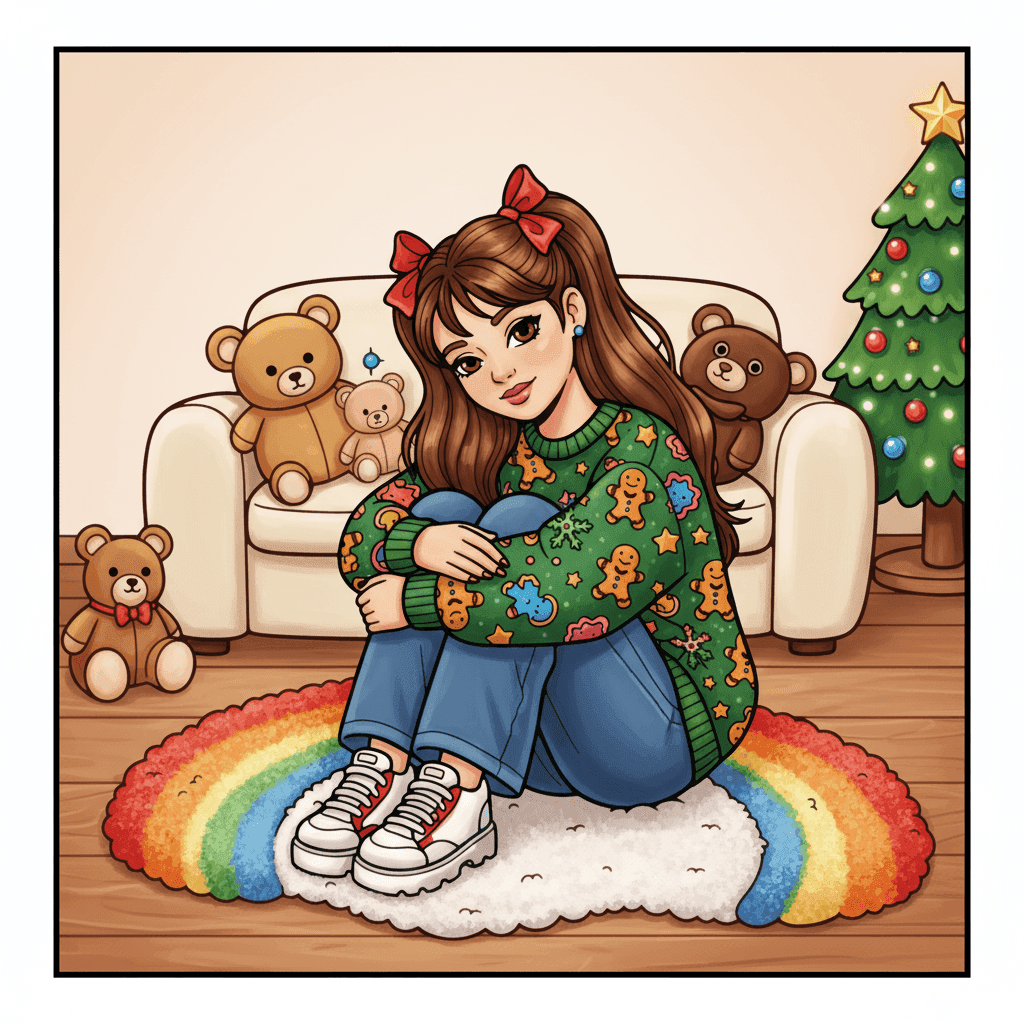 Y2K Holiday Vibes Coloring Book colored sample 5