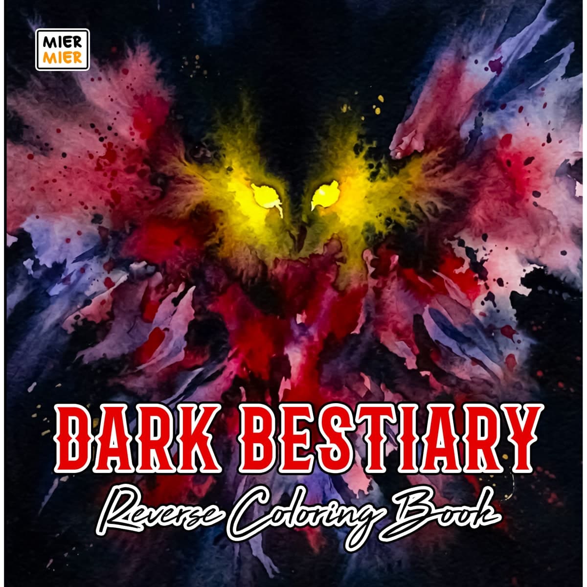 Dark Bestiary Reverse Coloring Book cover