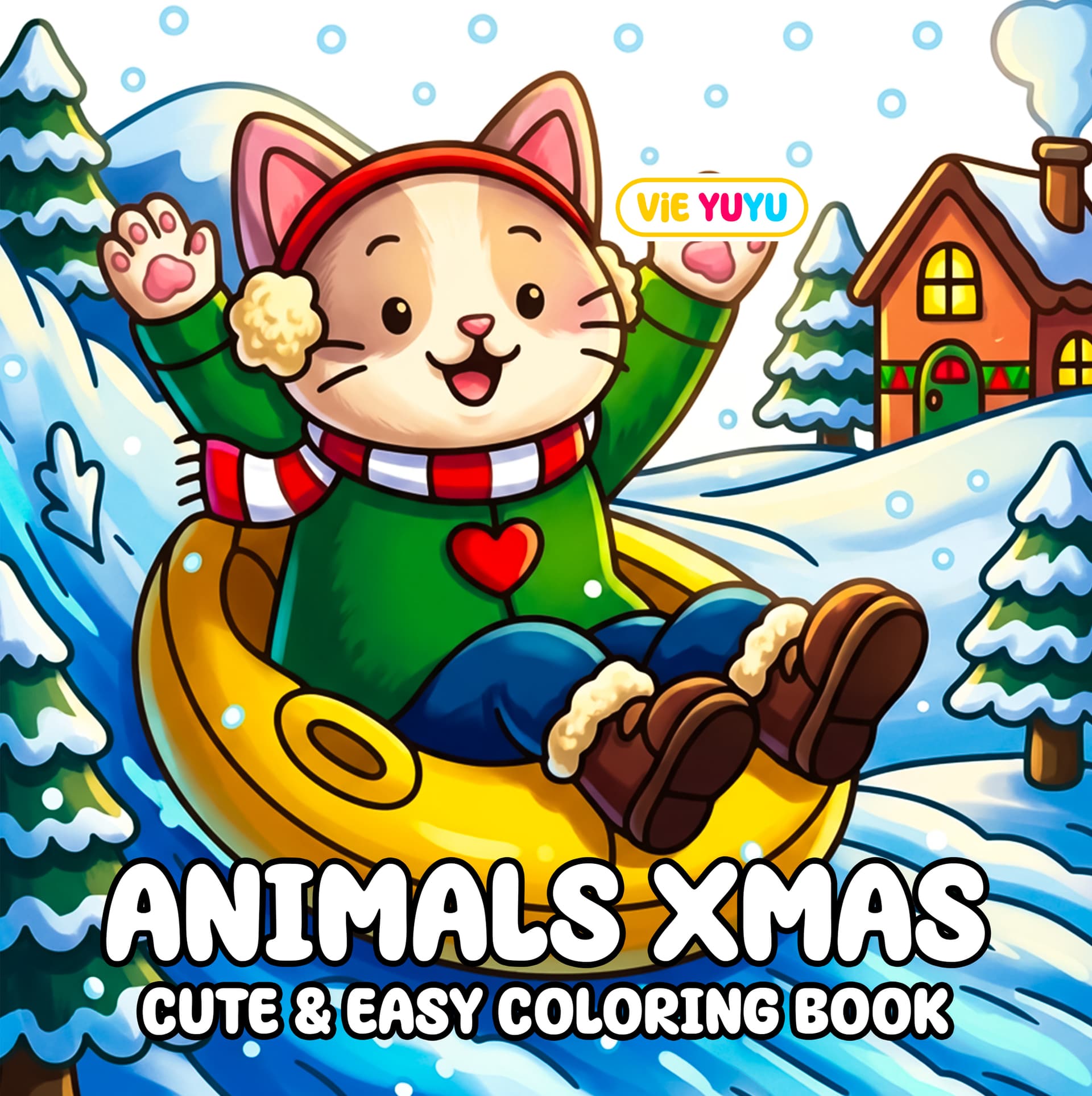 Animals Xmas Cute & Easy Coloring Book cover
