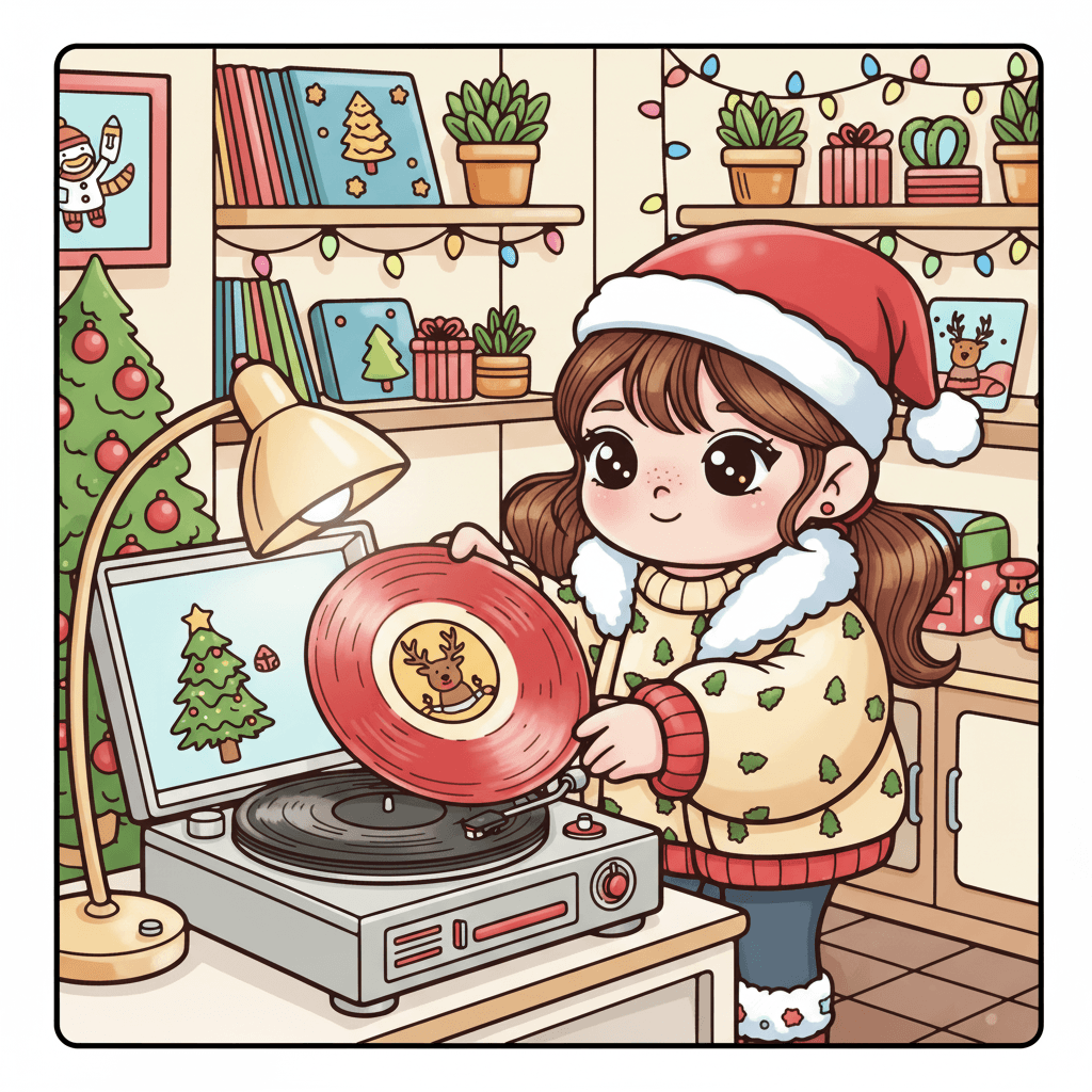 Christmas Girls Cute & Easy Coloring Book colored sample 9