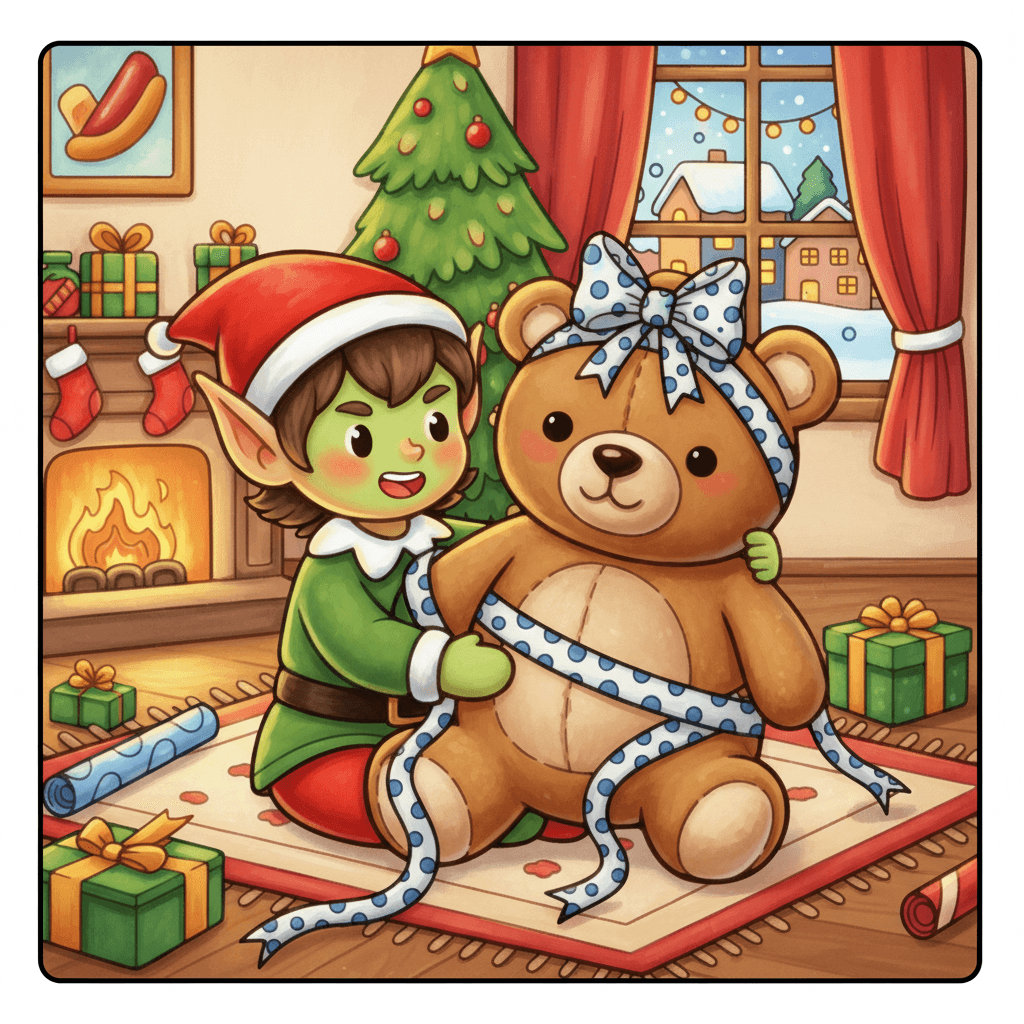 Xmas Fun Cute & Easy Coloring Book colored sample 4