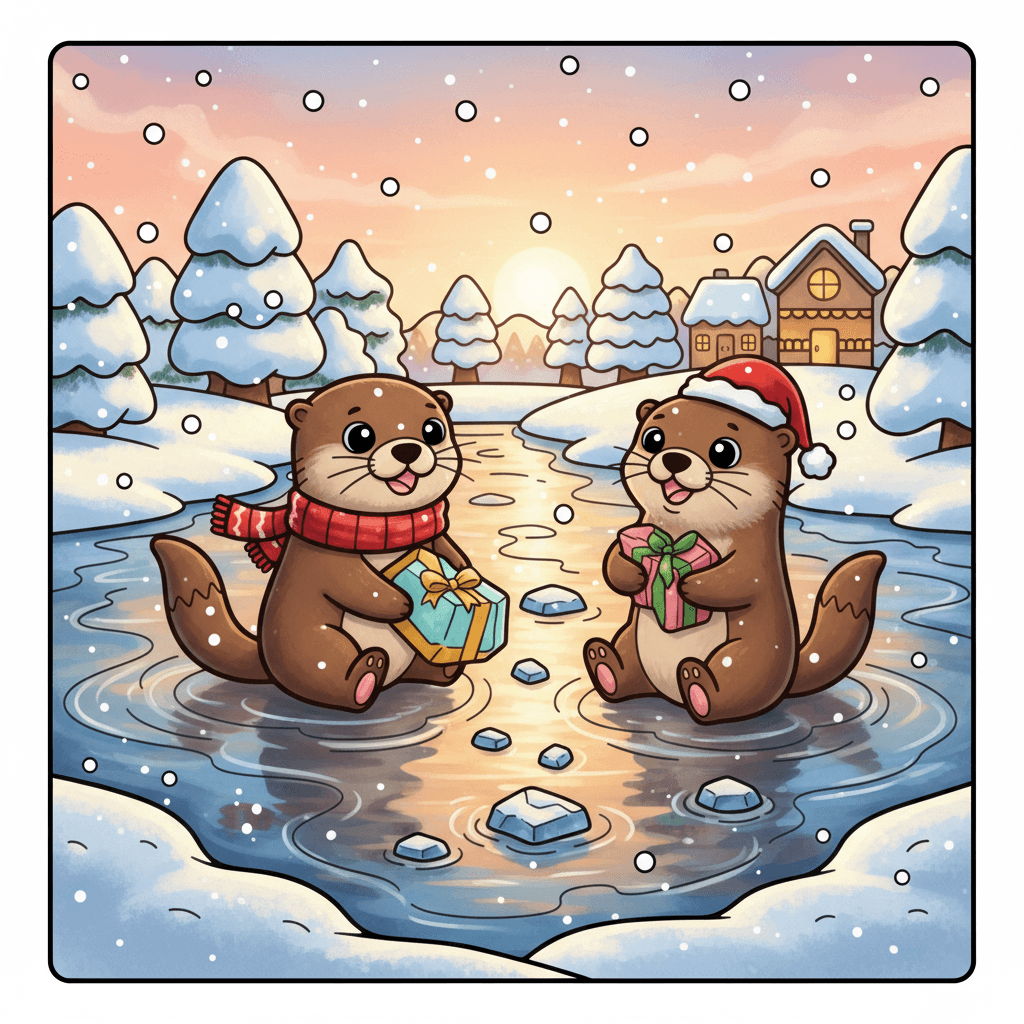 Xmas Fun Cute & Easy Coloring Book colored sample 7
